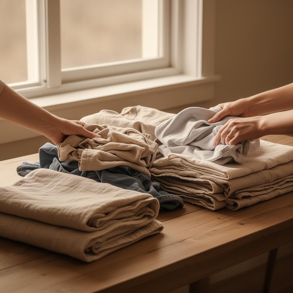 Linge soigneusement plié